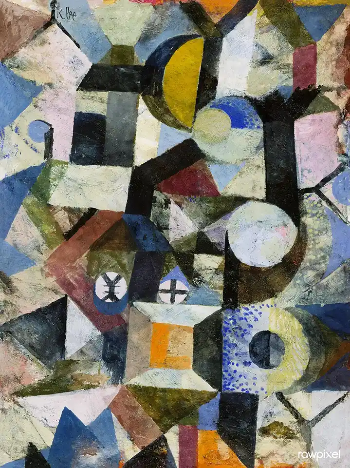 Composition with the Yellow Half-Moon and the Y